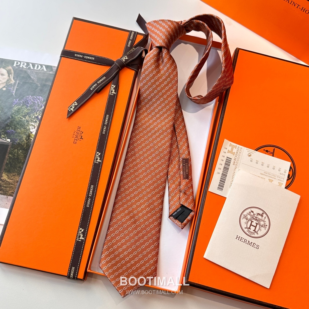 Hermes Anchor Sail Tie Silk Black 에르메스 앵커 세일 넥타이 실크 블랙 8