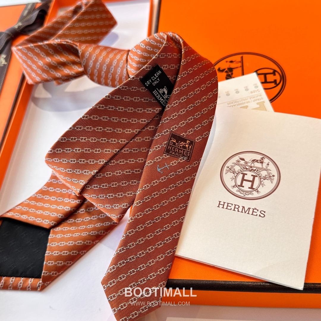 Hermes Anchor Sail Tie Silk Black 에르메스 앵커 세일 넥타이 실크 블랙 9