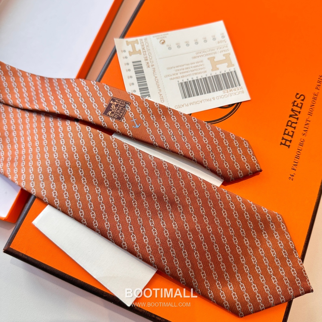 Hermes Anchor Sail Tie Silk Black 에르메스 앵커 세일 넥타이 실크 블랙 10