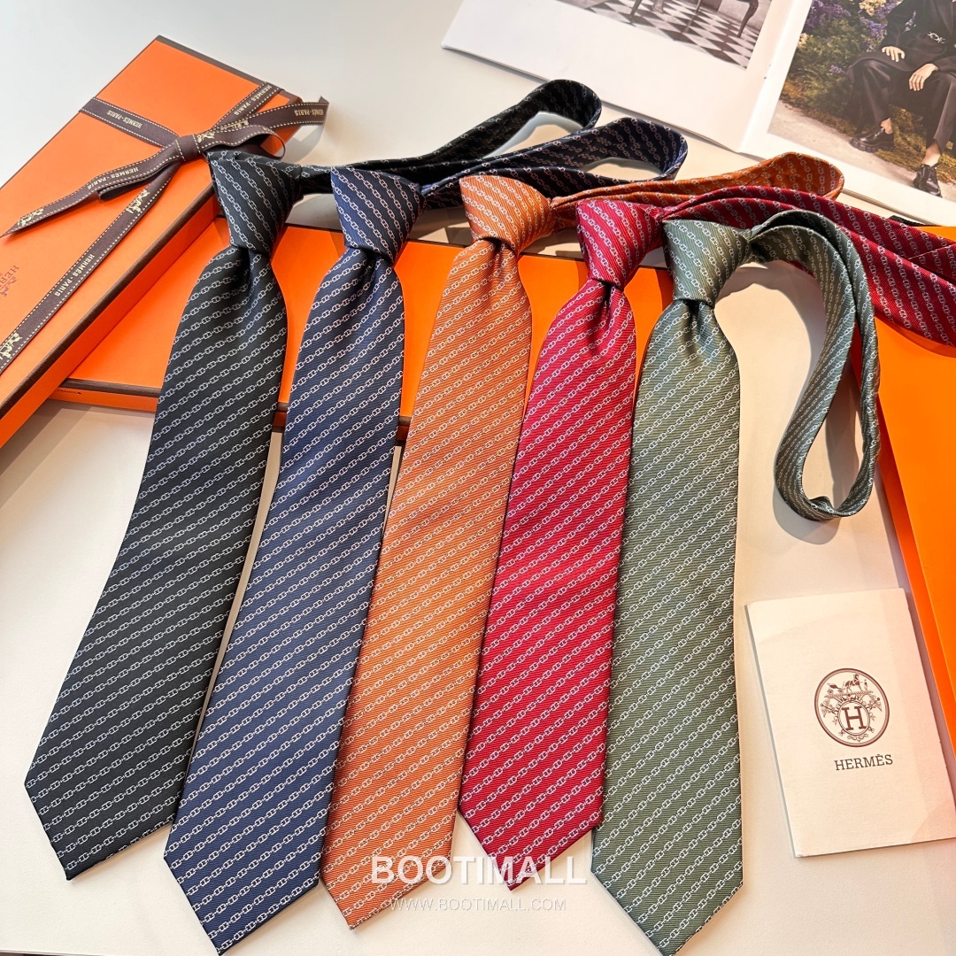 Hermes Anchor Sail Tie Silk Black 에르메스 앵커 세일 넥타이 실크 블랙 1