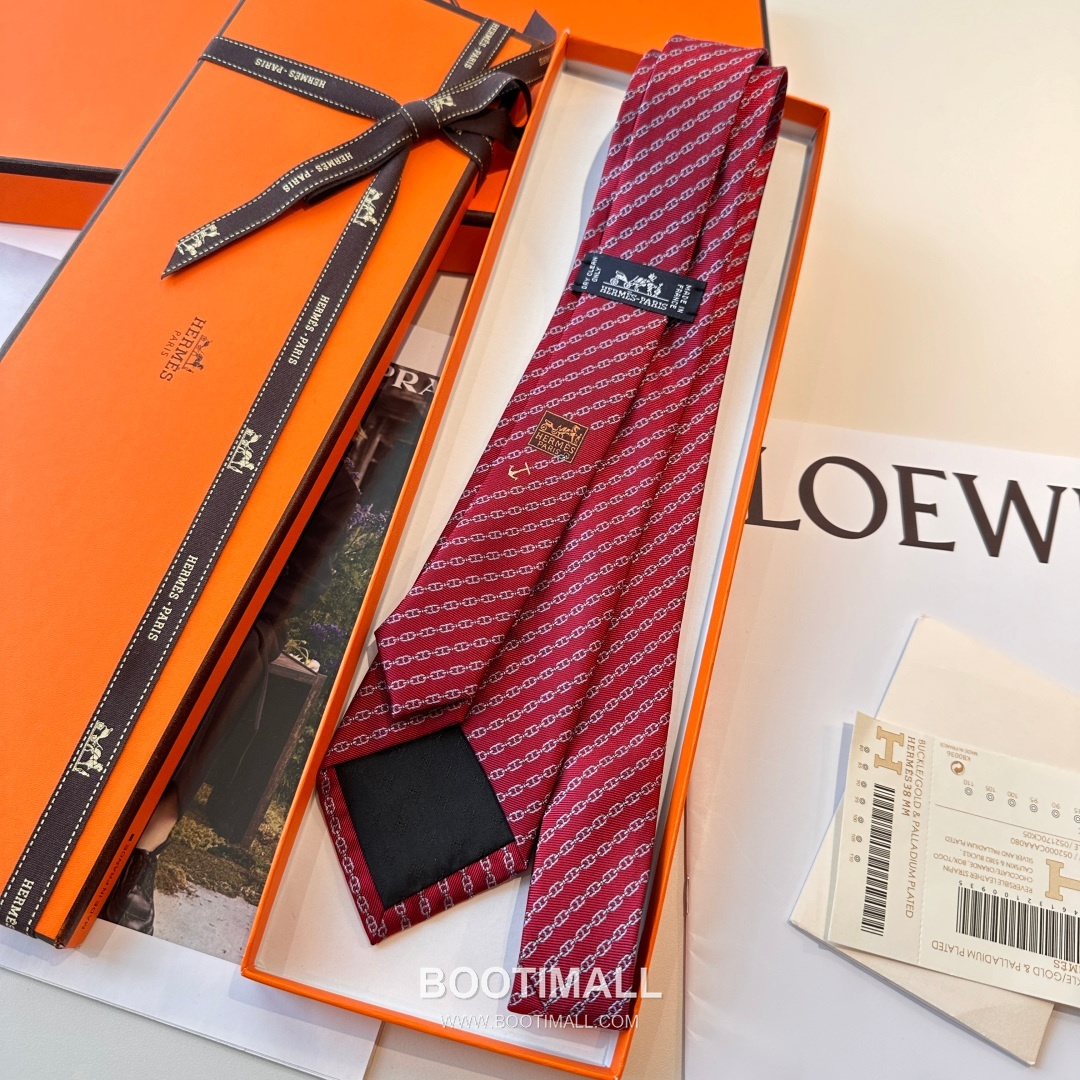 Hermes Anchor Sail Tie Silk Black 에르메스 앵커 세일 넥타이 실크 블랙 3