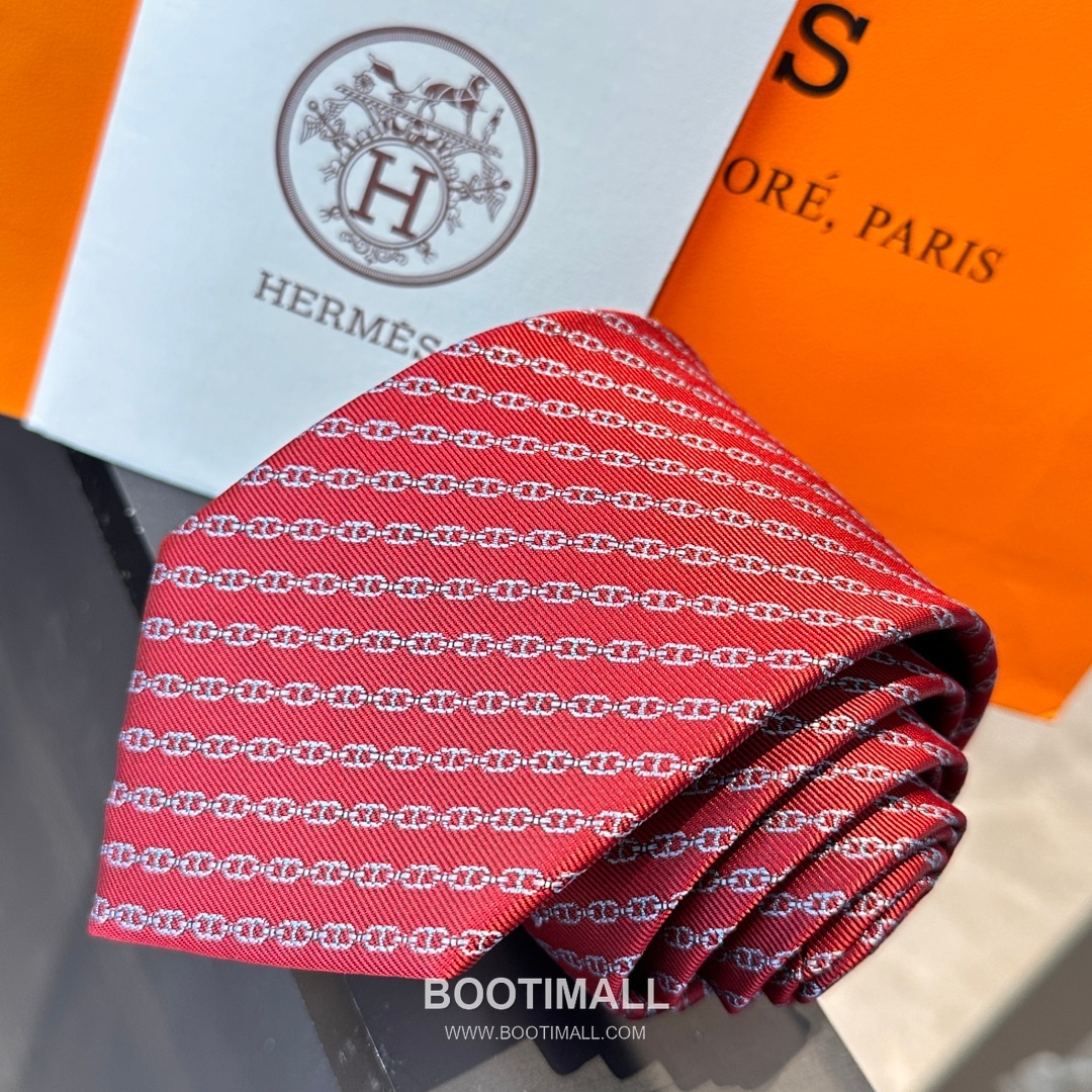 Hermes Anchor Sail Tie Silk Black 에르메스 앵커 세일 넥타이 실크 블랙 5