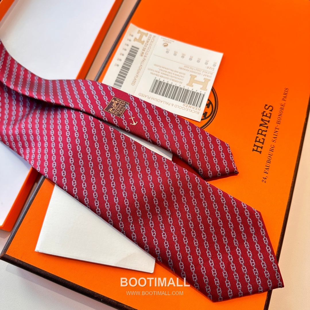 Hermes Anchor Sail Tie Silk Black 에르메스 앵커 세일 넥타이 실크 블랙 6