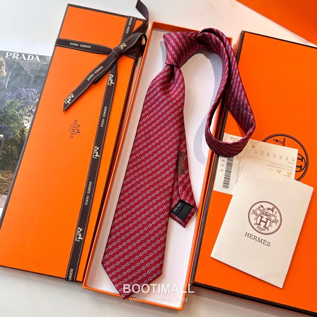 Hermes Anchor Sail Tie Silk Black 에르메스 앵커 세일 넥타이 실크 블랙 7