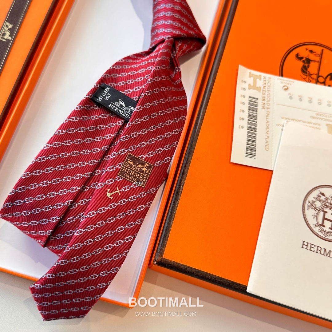 Hermes Anchor Sail Tie Silk Black 에르메스 앵커 세일 넥타이 실크 블랙 8