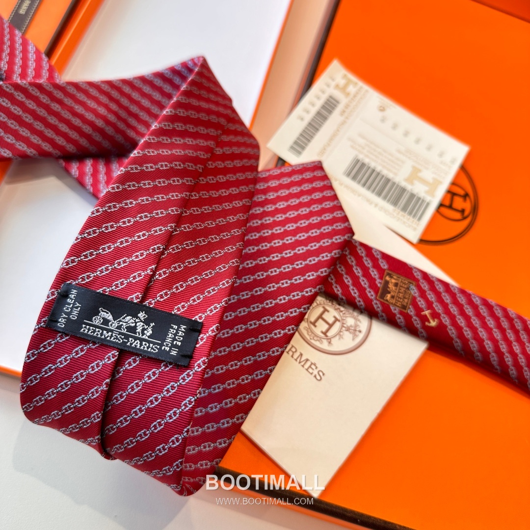 Hermes Anchor Sail Tie Silk Black 에르메스 앵커 세일 넥타이 실크 블랙 9