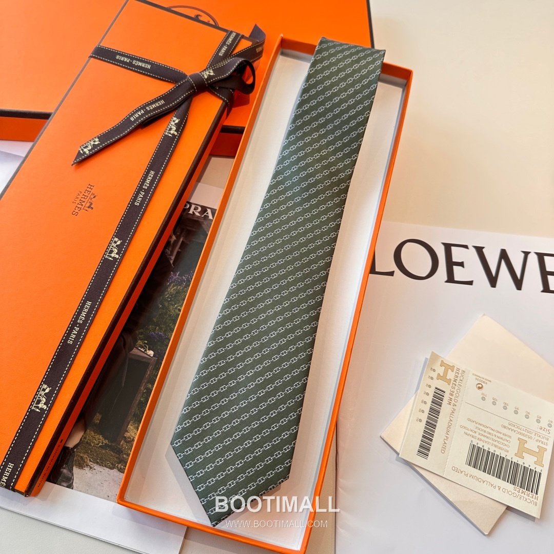 Hermes Anchor Sail Tie Silk Black 에르메스 앵커 세일 넥타이 실크 블랙 3