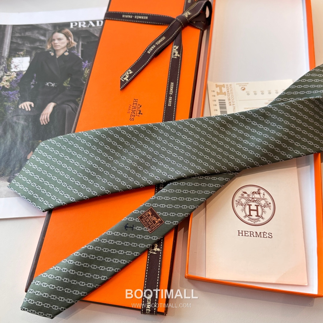 Hermes Anchor Sail Tie Silk Black 에르메스 앵커 세일 넥타이 실크 블랙 5