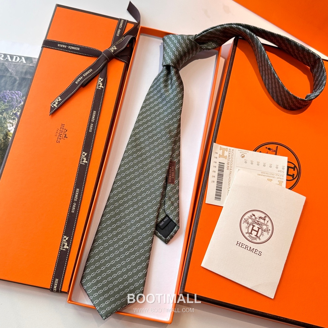 Hermes Anchor Sail Tie Silk Black 에르메스 앵커 세일 넥타이 실크 블랙 7