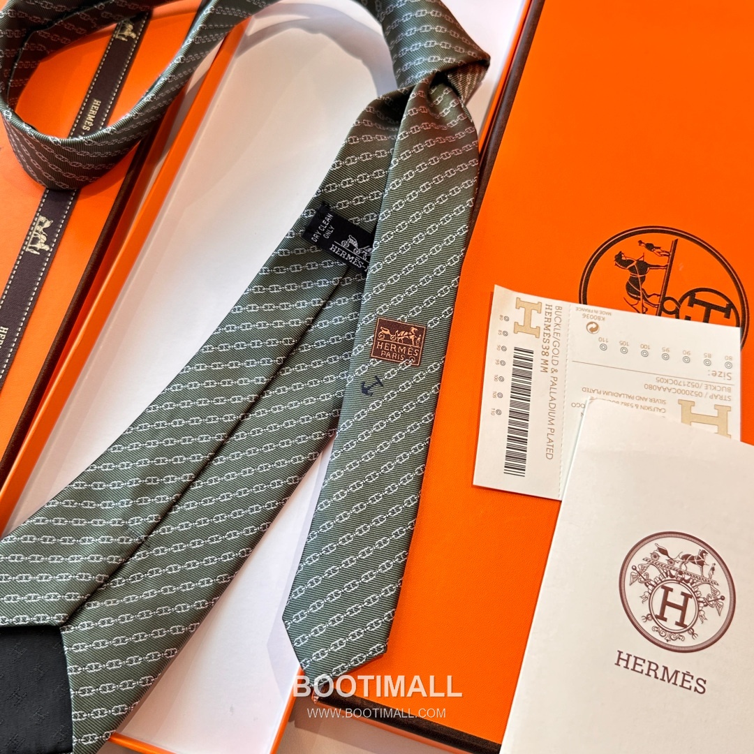 Hermes Anchor Sail Tie Silk Black 에르메스 앵커 세일 넥타이 실크 블랙 8