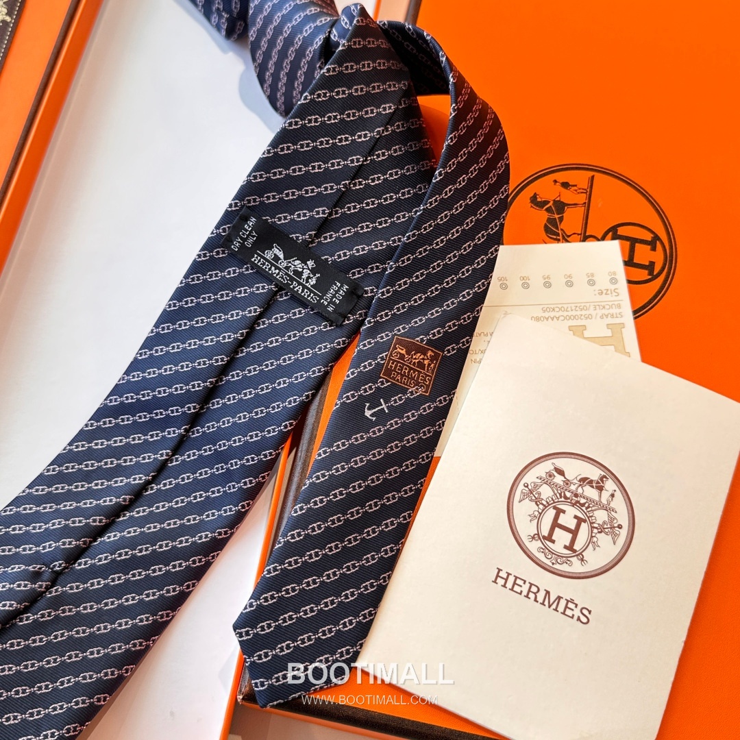 Hermes Anchor Sail Tie Silk Black 에르메스 앵커 세일 넥타이 실크 블랙 10