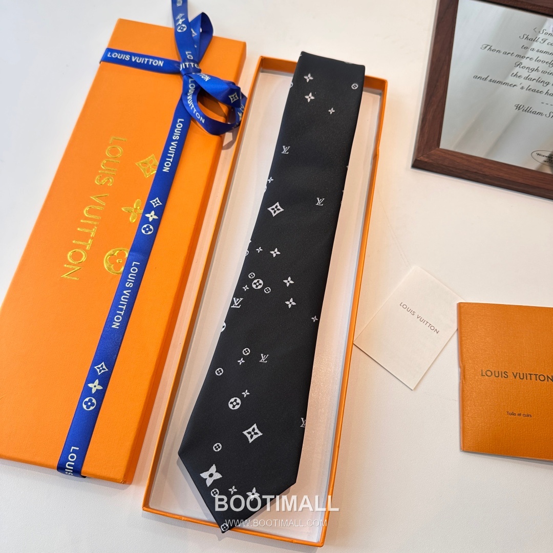 Louis Vuitton Classic Jacquard Tie Silk Black 루이비통 클래식 자카드 넥타이 실크 블랙 148×7cm 2