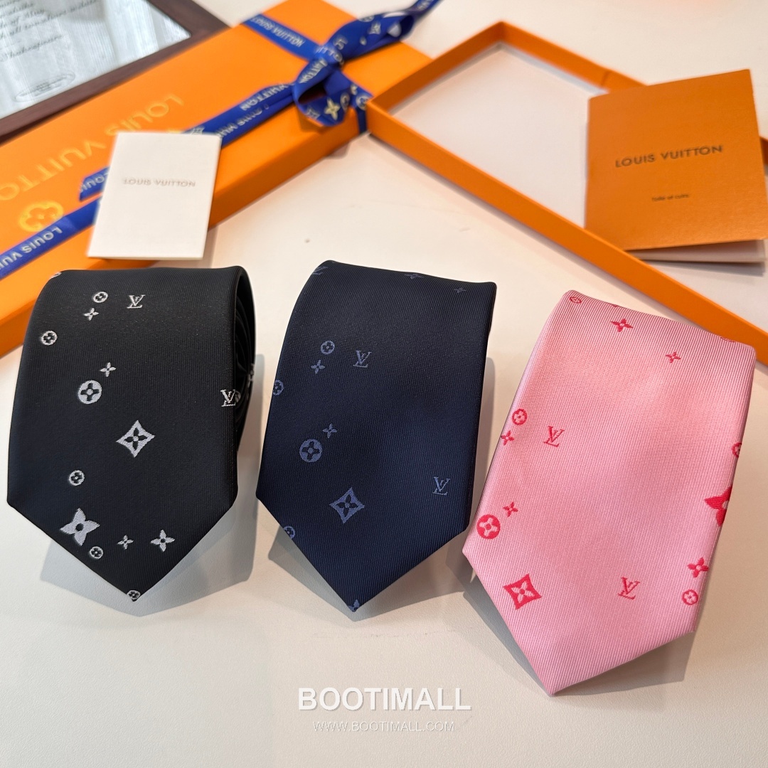 Louis Vuitton Classic Jacquard Tie Silk Black 루이비통 클래식 자카드 넥타이 실크 블랙 148cm 1