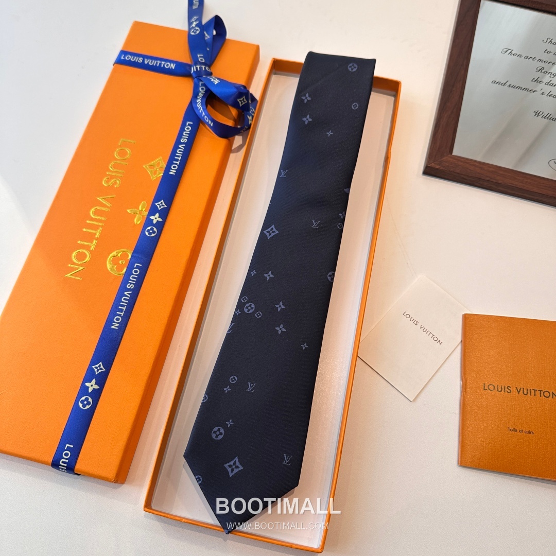 Louis Vuitton Classic Jacquard Tie Silk Black 루이비통 클래식 자카드 넥타이 실크 블랙 148cm 2