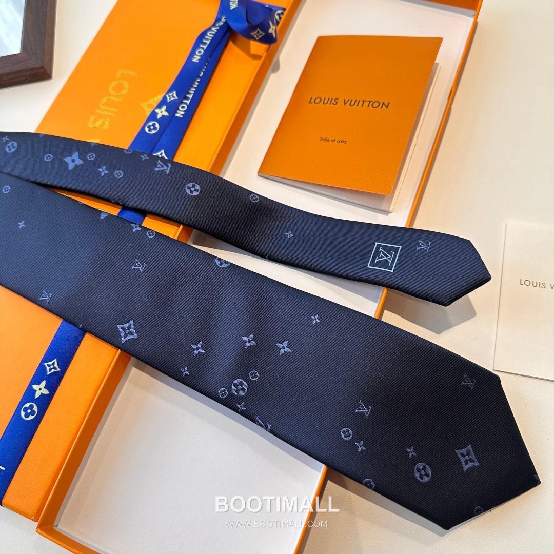 Louis Vuitton Classic Jacquard Tie Silk Black 루이비통 클래식 자카드 넥타이 실크 블랙 148cm 4