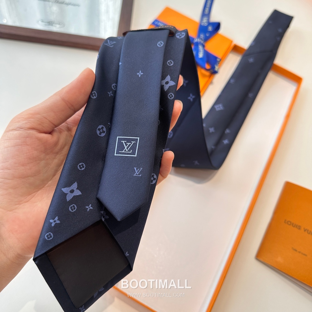 Louis Vuitton Classic Jacquard Tie Silk Black 루이비통 클래식 자카드 넥타이 실크 블랙 148cm 7