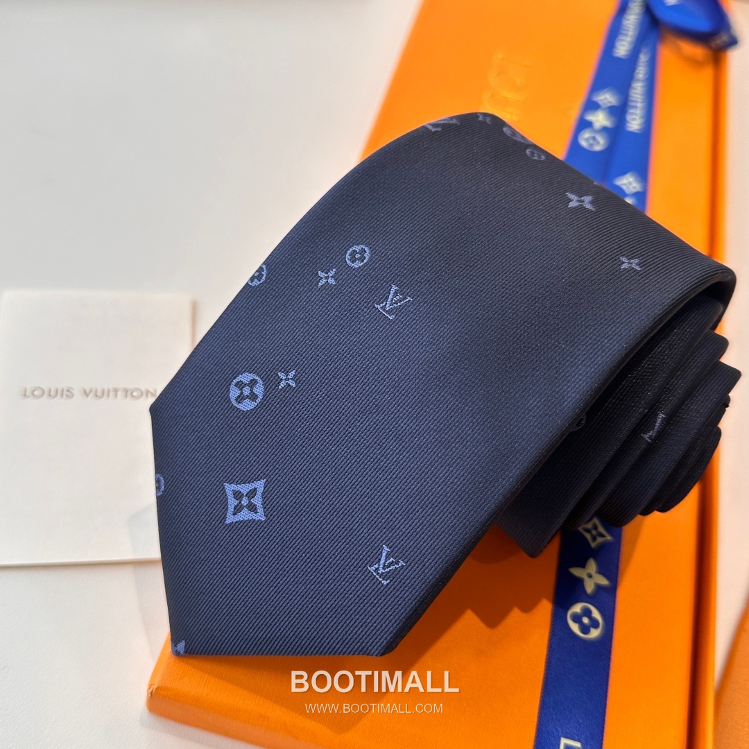 Louis Vuitton Classic Jacquard Tie Silk Black 루이비통 클래식 자카드 넥타이 실크 블랙 148cm 8