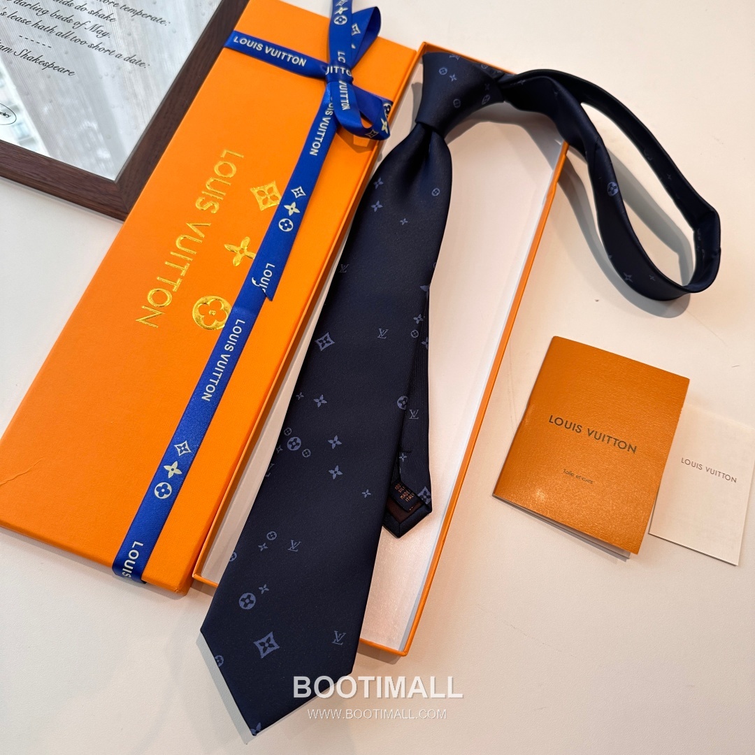 Louis Vuitton Classic Jacquard Tie Silk Black 루이비통 클래식 자카드 넥타이 실크 블랙 148cm 9