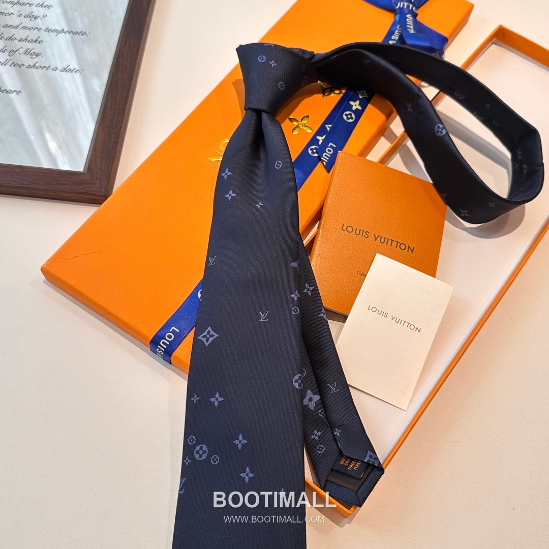 Louis Vuitton Classic Jacquard Tie Silk Black 루이비통 클래식 자카드 넥타이 실크 블랙 148cm 10