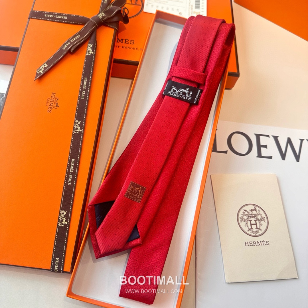 Hermes Men's Tie Silk Twill Black 에르메스 남성 넥타이 실크 트윌 블랙 3