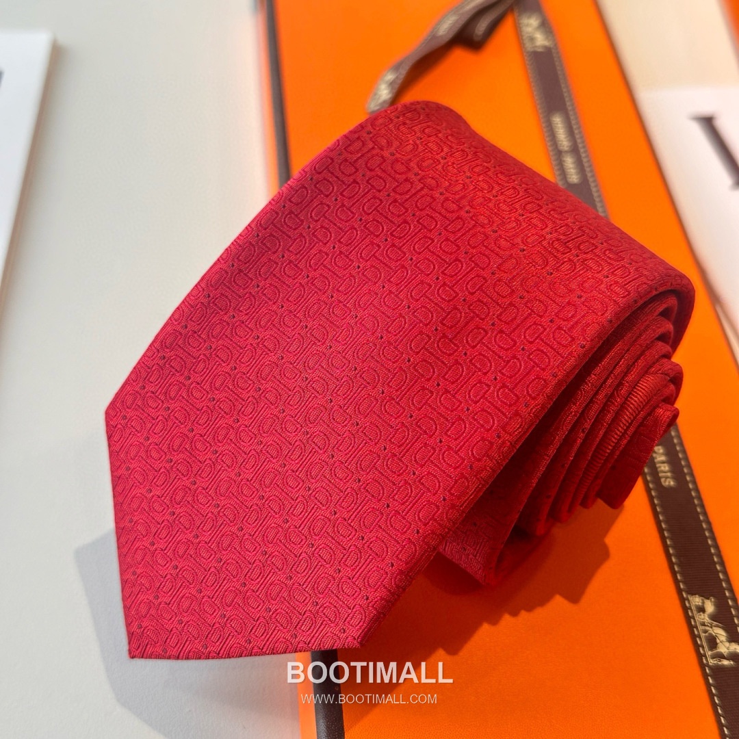 Hermes Men's Tie Silk Twill Black 에르메스 남성 넥타이 실크 트윌 블랙 6