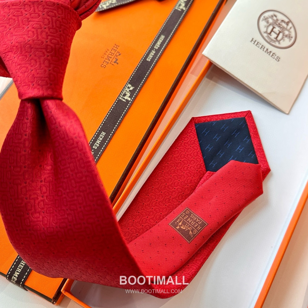 Hermes Men's Tie Silk Twill Black 에르메스 남성 넥타이 실크 트윌 블랙 11