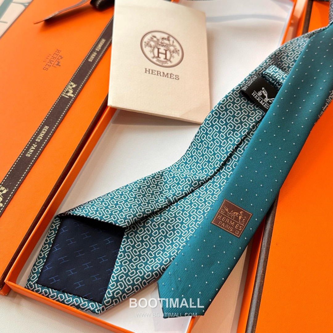 Hermes Men's Tie Silk Twill Black 에르메스 남성 넥타이 실크 트윌 블랙 11