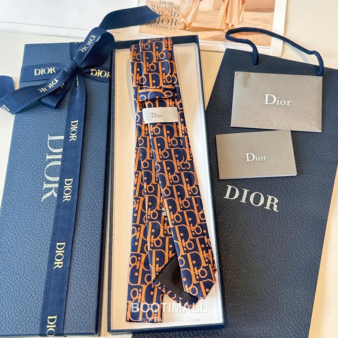 Dior CD Jacquard Tie Silk Navy 디올 CD 자카드 넥타이 실크 네이비 4