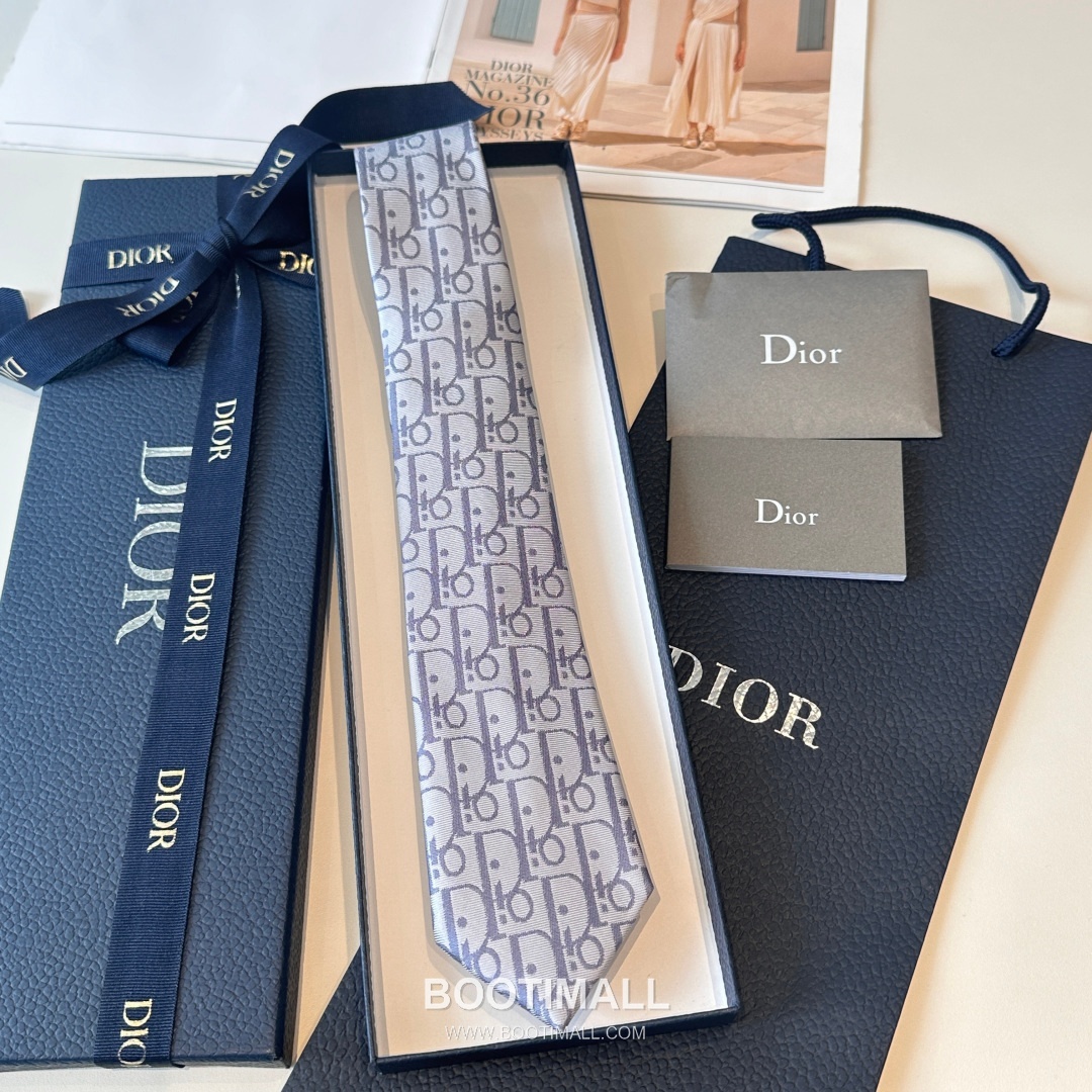 Dior CD Jacquard Tie Silk Navy 디올 CD 자카드 넥타이 실크 네이비 3