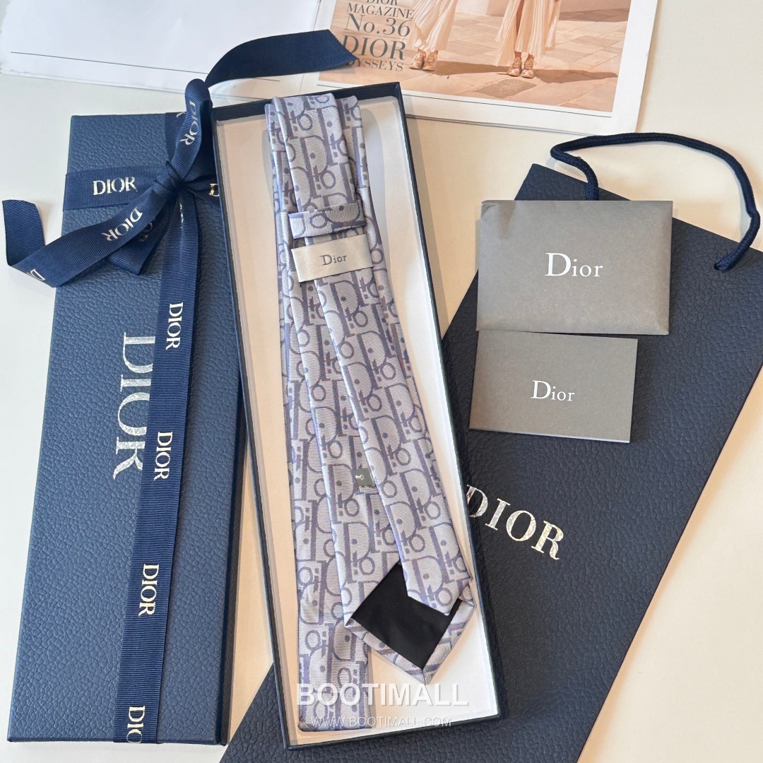 Dior CD Jacquard Tie Silk Navy 디올 CD 자카드 넥타이 실크 네이비 4