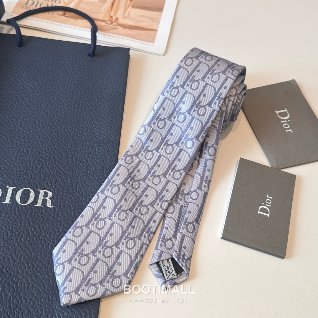 Dior CD Jacquard Tie Silk Navy 디올 CD 자카드 넥타이 실크 네이비 8