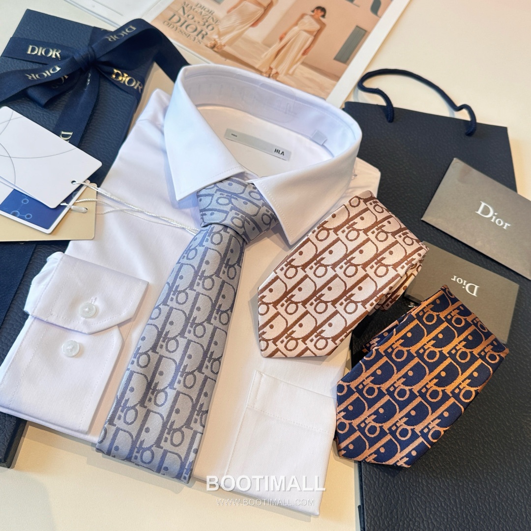 Dior CD Jacquard Tie Silk Navy 디올 CD 자카드 넥타이 실크 네이비 1