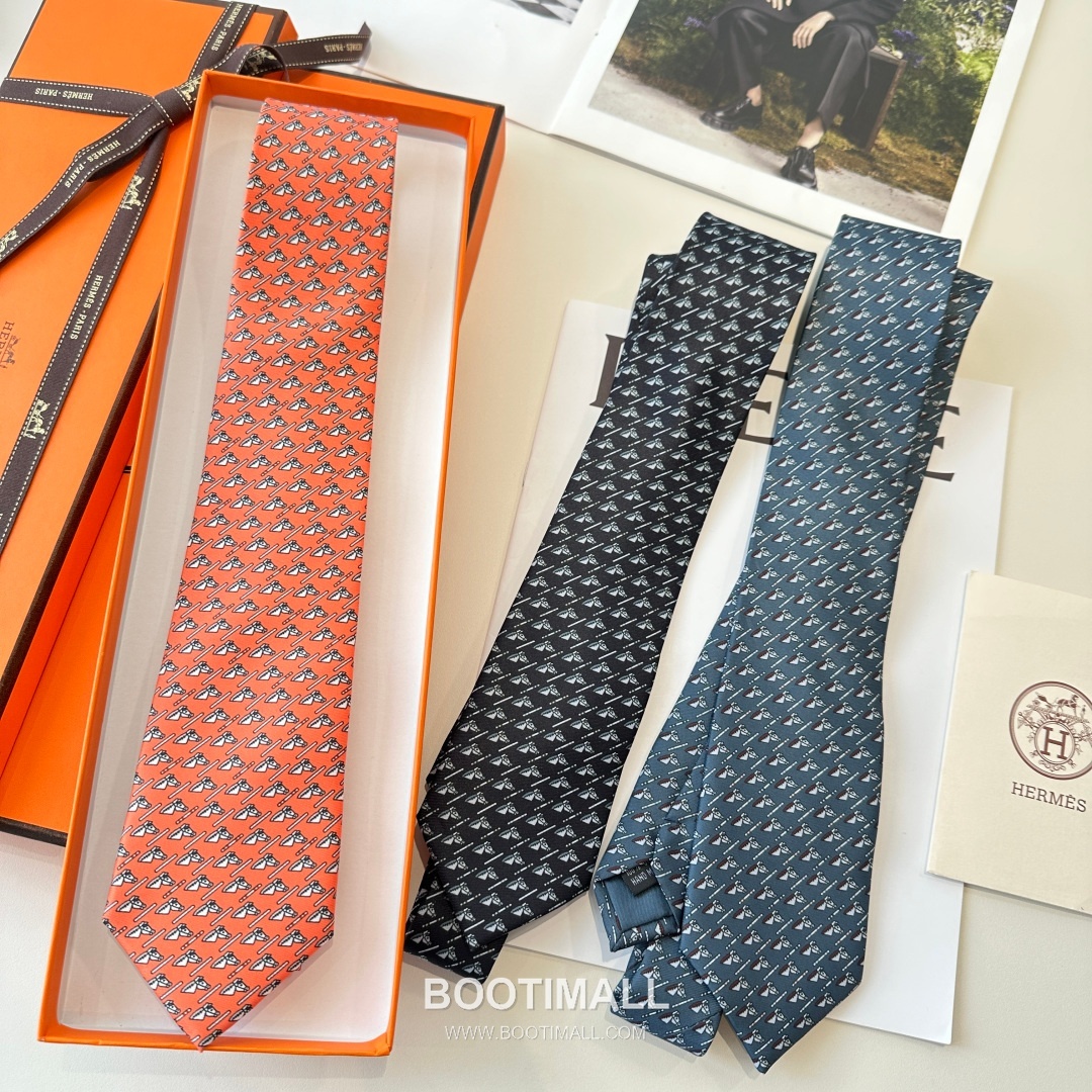 Hermes Printed Tie Silk Twill Multicolor 에르메스 프린트 넥타이 실크 트윌 멀티컬러 2