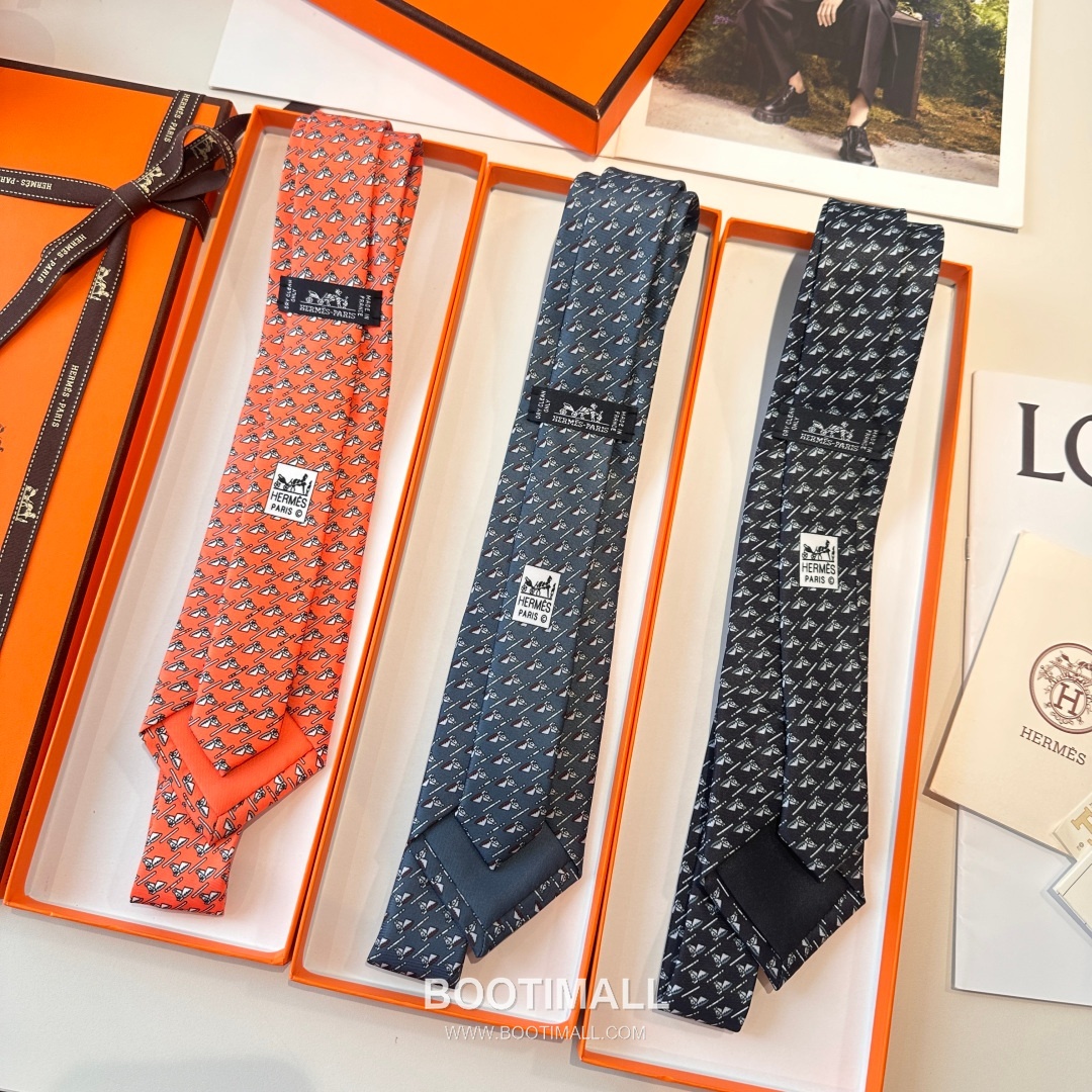 Hermes Printed Tie Silk Twill Multicolor 에르메스 프린트 넥타이 실크 트윌 멀티컬러 3