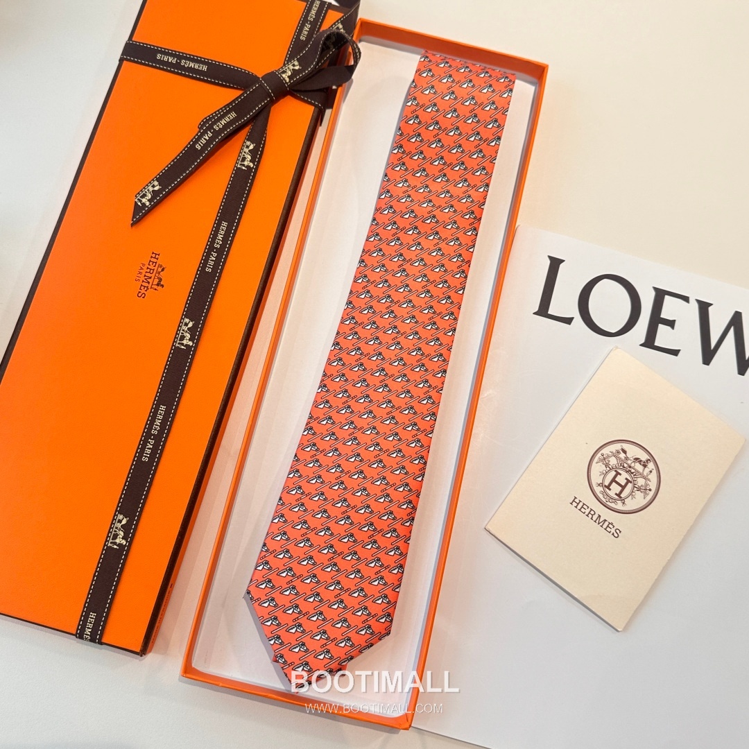Hermes Printed Tie Silk Twill Multicolor 에르메스 프린트 넥타이 실크 트윌 멀티컬러 4
