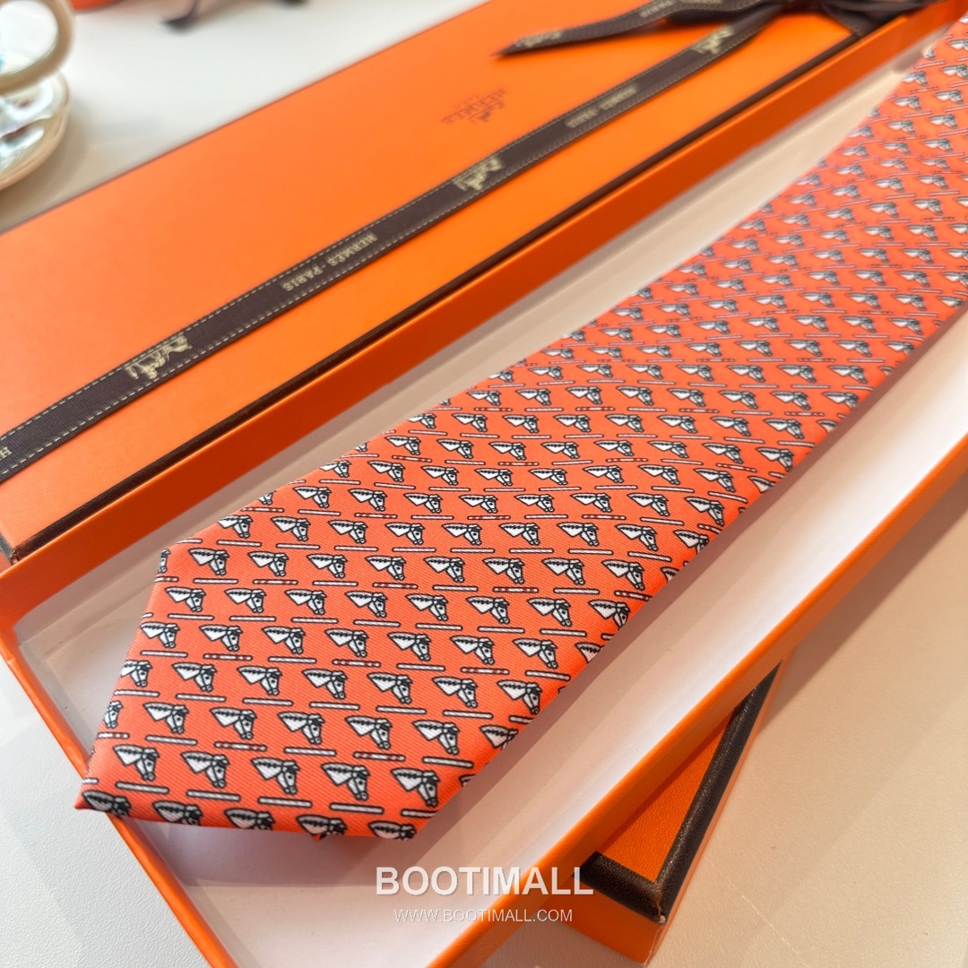 Hermes Printed Tie Silk Twill Multicolor 에르메스 프린트 넥타이 실크 트윌 멀티컬러 6