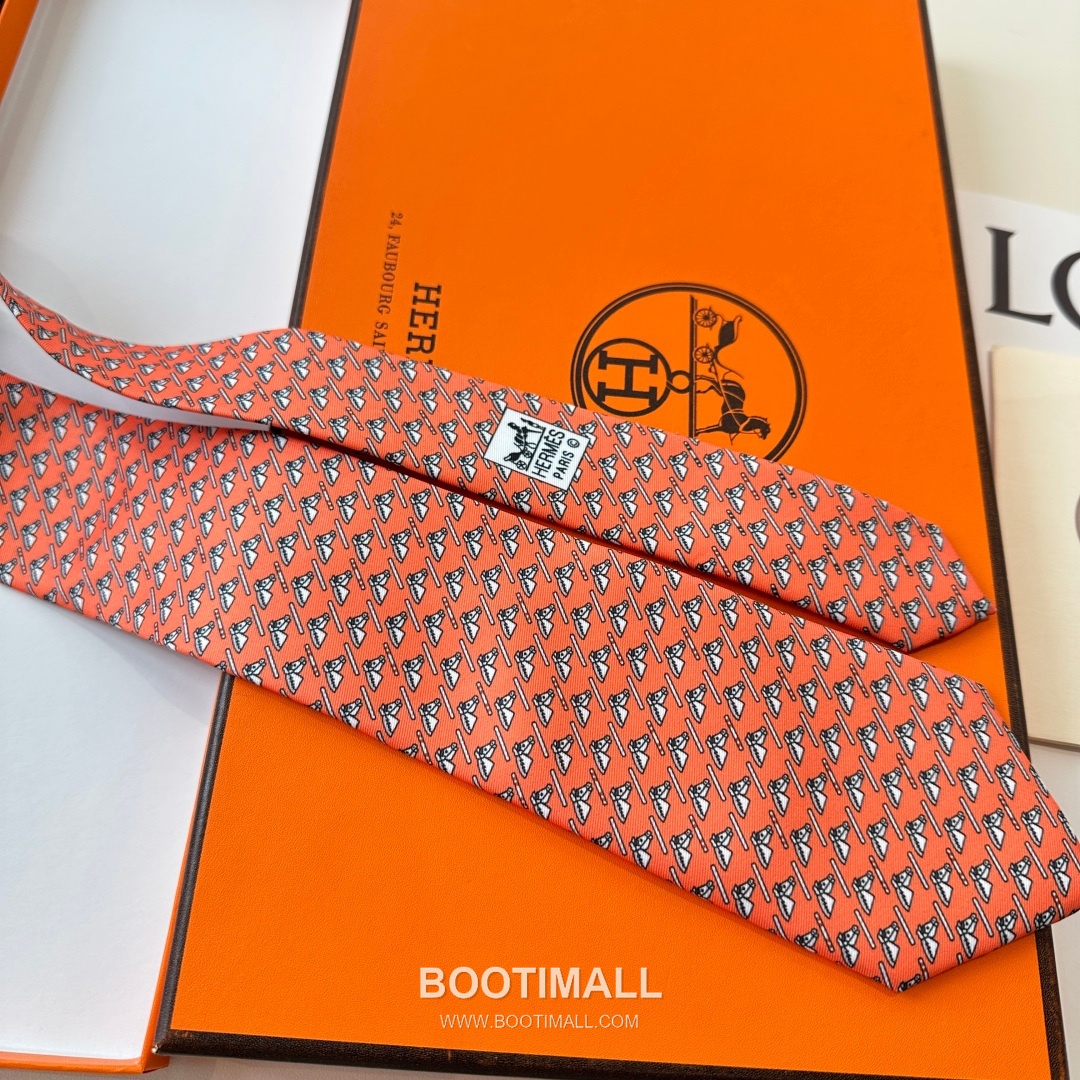 Hermes Printed Tie Silk Twill Multicolor 에르메스 프린트 넥타이 실크 트윌 멀티컬러 7