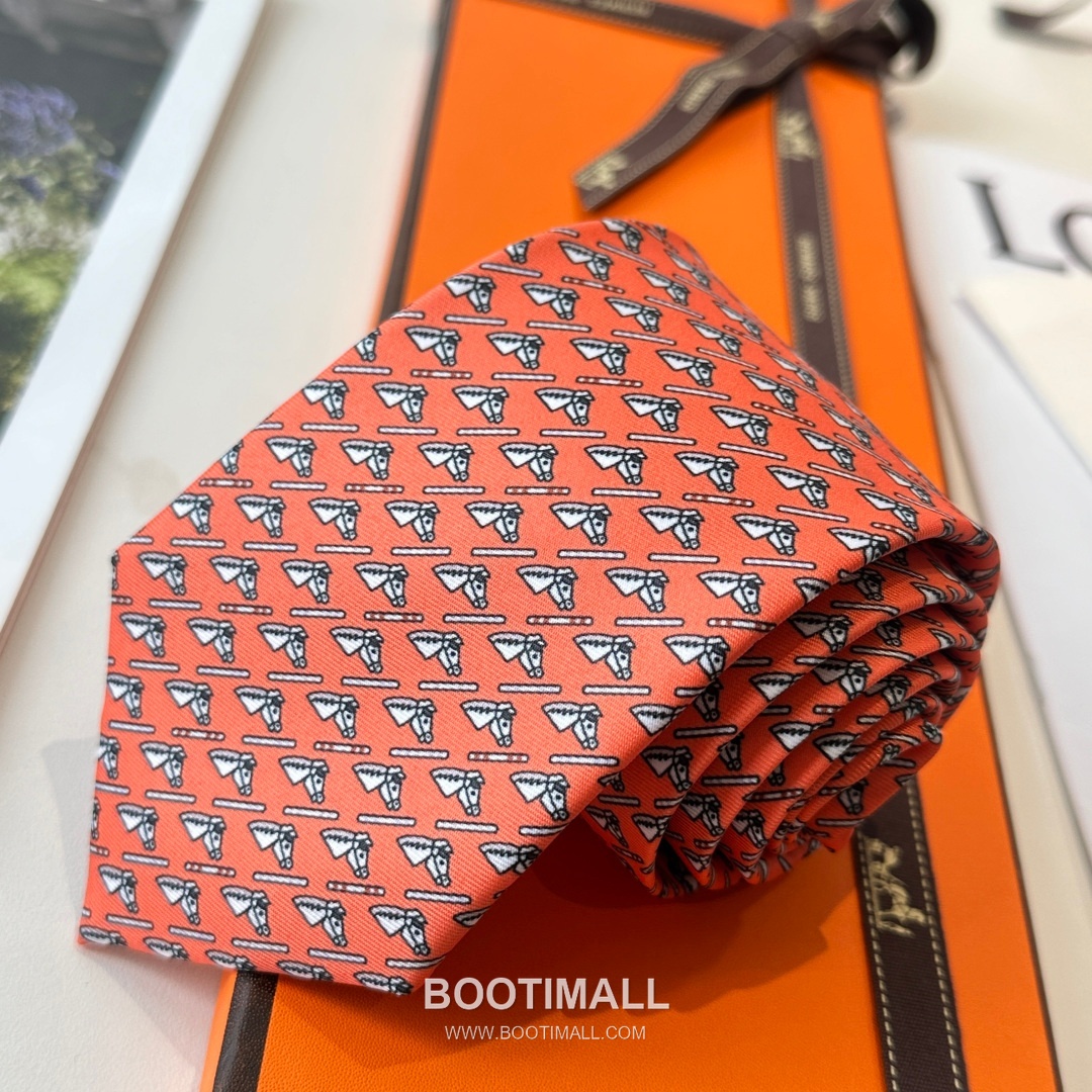 Hermes Printed Tie Silk Twill Multicolor 에르메스 프린트 넥타이 실크 트윌 멀티컬러 8