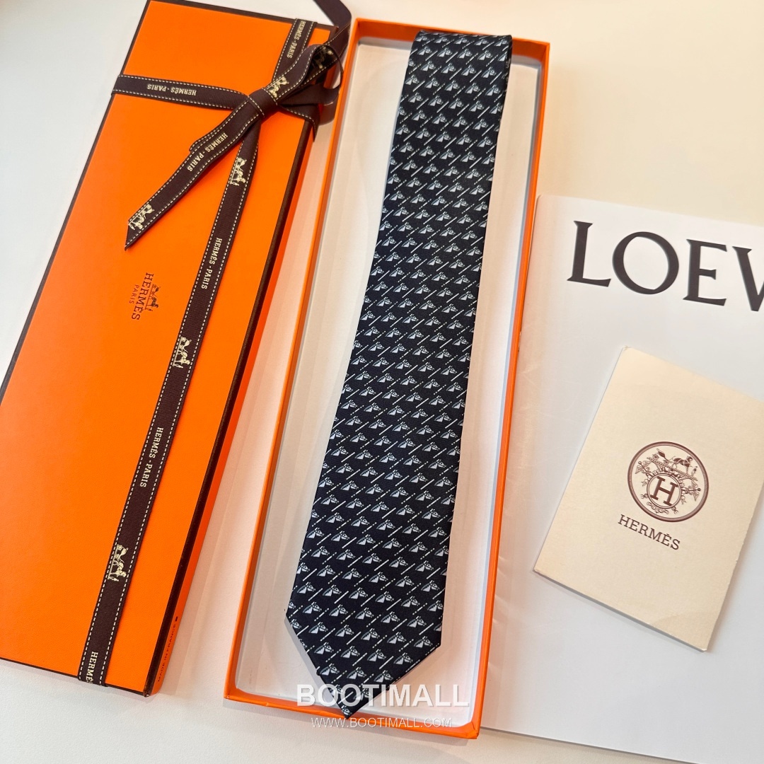 Hermes Printed Tie Silk Twill Multicolor 에르메스 프린트 넥타이 실크 트윌 멀티컬러 3