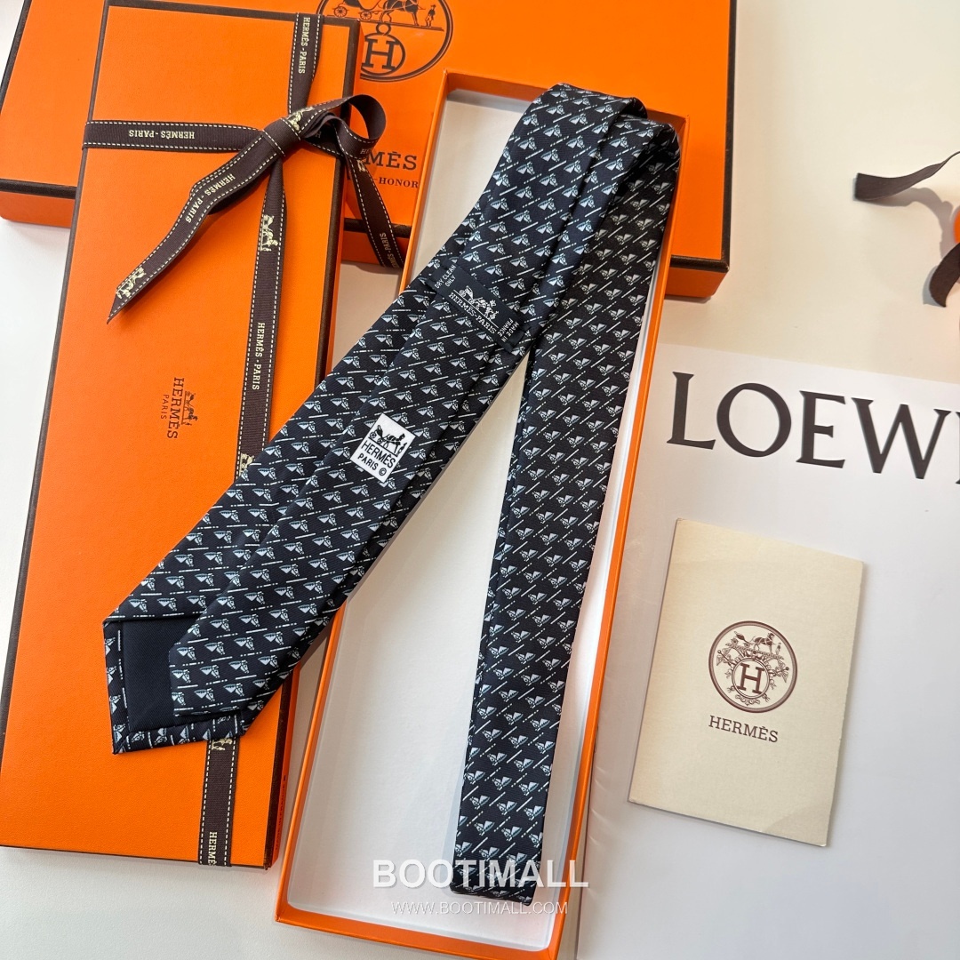 Hermes Printed Tie Silk Twill Multicolor 에르메스 프린트 넥타이 실크 트윌 멀티컬러 5