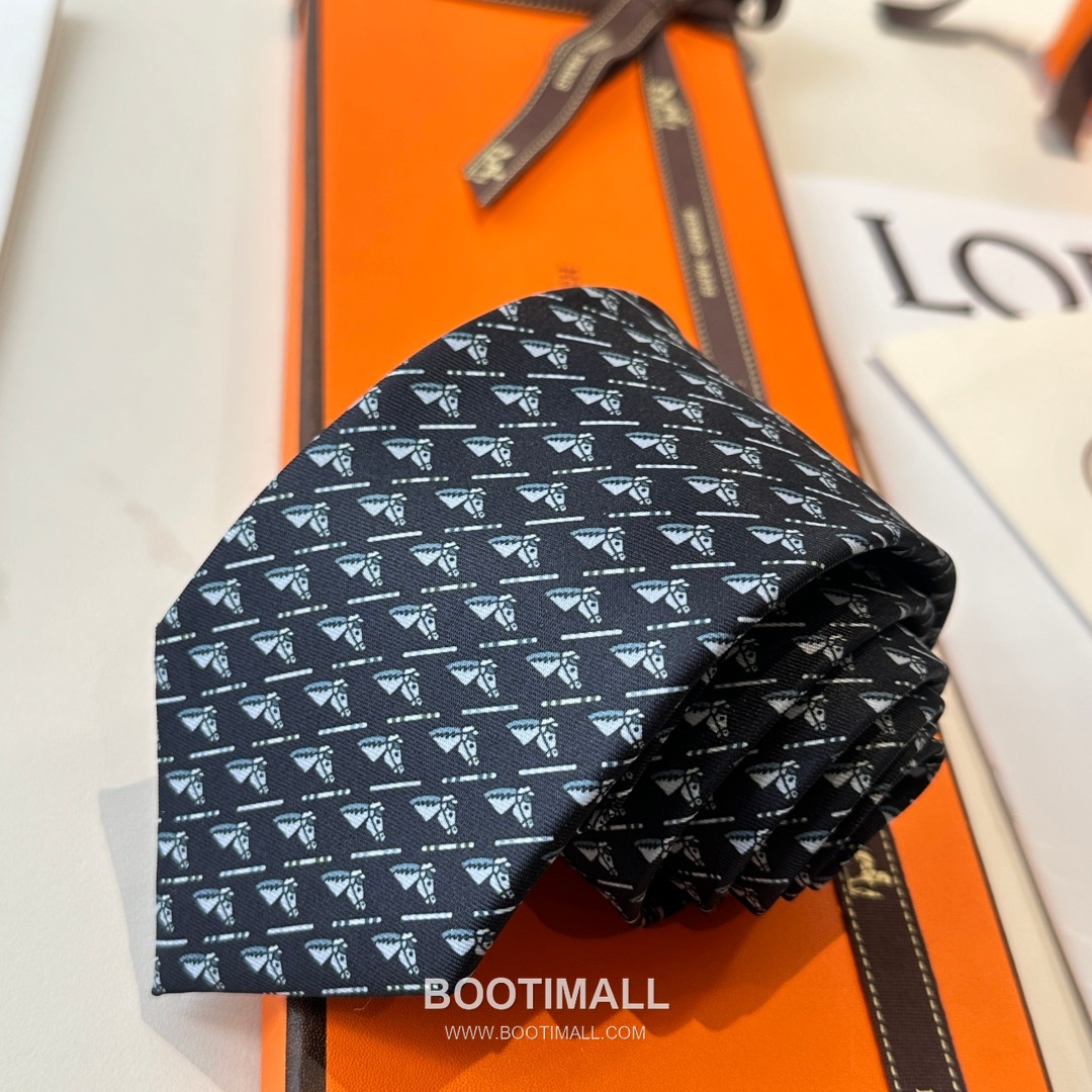 Hermes Printed Tie Silk Twill Multicolor 에르메스 프린트 넥타이 실크 트윌 멀티컬러 7