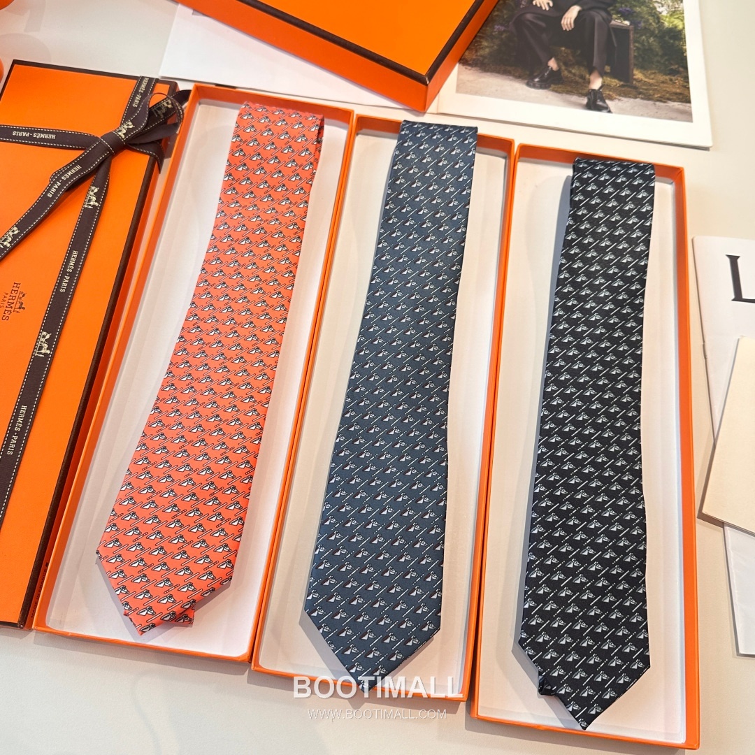 Hermes Printed Tie Silk Twill Multicolor 에르메스 프린트 넥타이 실크 트윌 멀티컬러 2