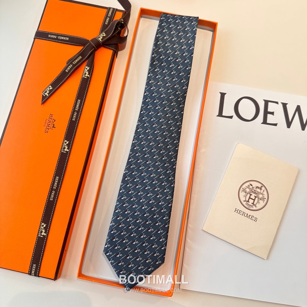 Hermes Printed Tie Silk Twill Multicolor 에르메스 프린트 넥타이 실크 트윌 멀티컬러 4