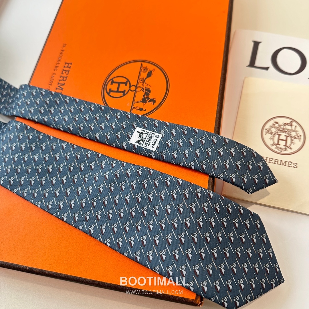 Hermes Printed Tie Silk Twill Multicolor 에르메스 프린트 넥타이 실크 트윌 멀티컬러 7