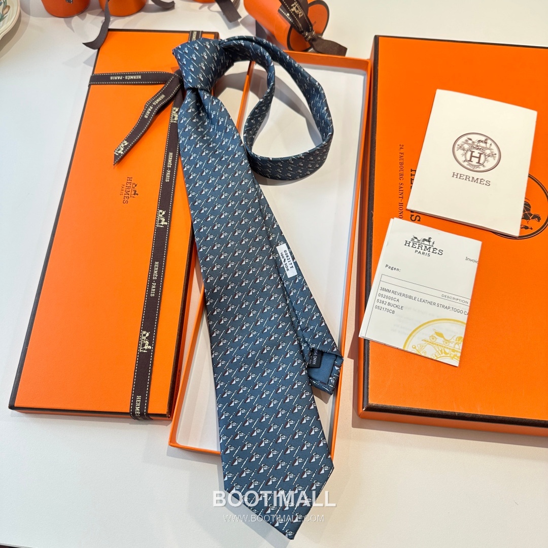 Hermes Printed Tie Silk Twill Multicolor 에르메스 프린트 넥타이 실크 트윌 멀티컬러 9