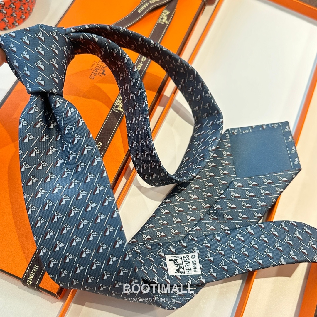 Hermes Printed Tie Silk Twill Multicolor 에르메스 프린트 넥타이 실크 트윌 멀티컬러 10