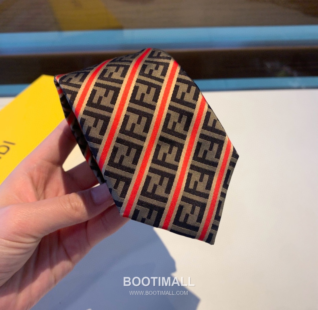 Fendi FF Jacquard Tie Silk Black 펜디 FF 자카드 넥타이 실크 블랙 3