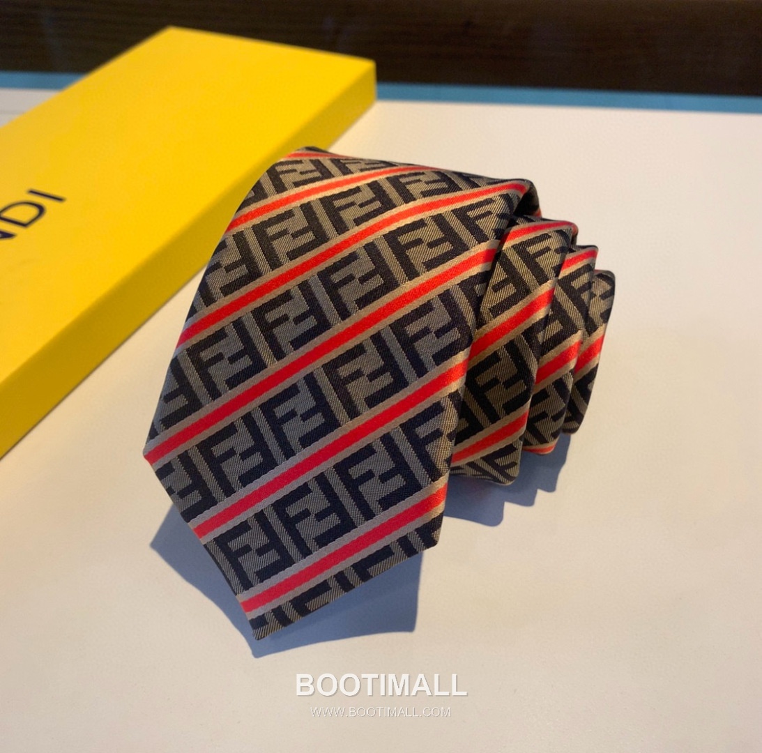 Fendi FF Jacquard Tie Silk Black 펜디 FF 자카드 넥타이 실크 블랙 9