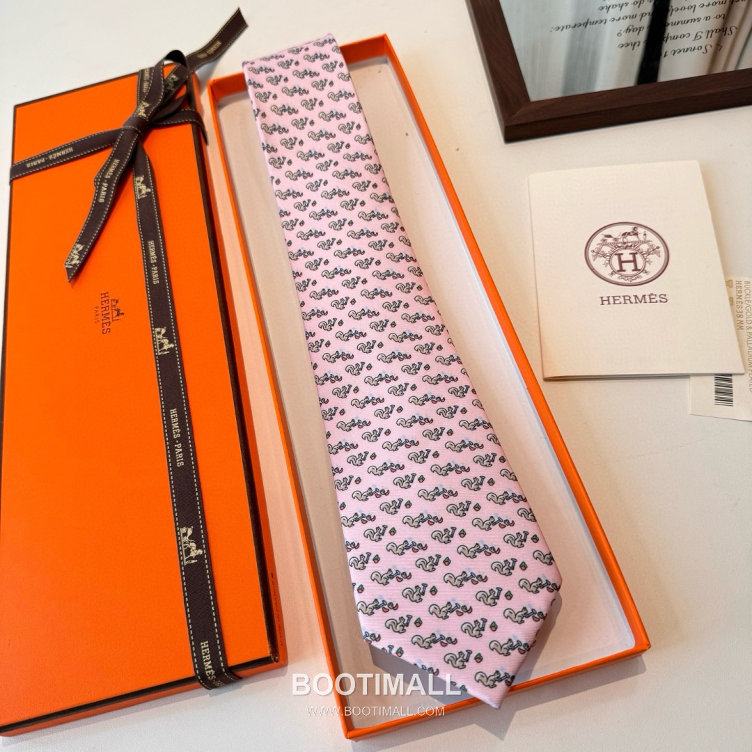 Hermes Handmade Twill Tie Silk Multicolor 에르메스 핸드메이드 트윌 넥타이 실크 멀티컬러 7cm 2