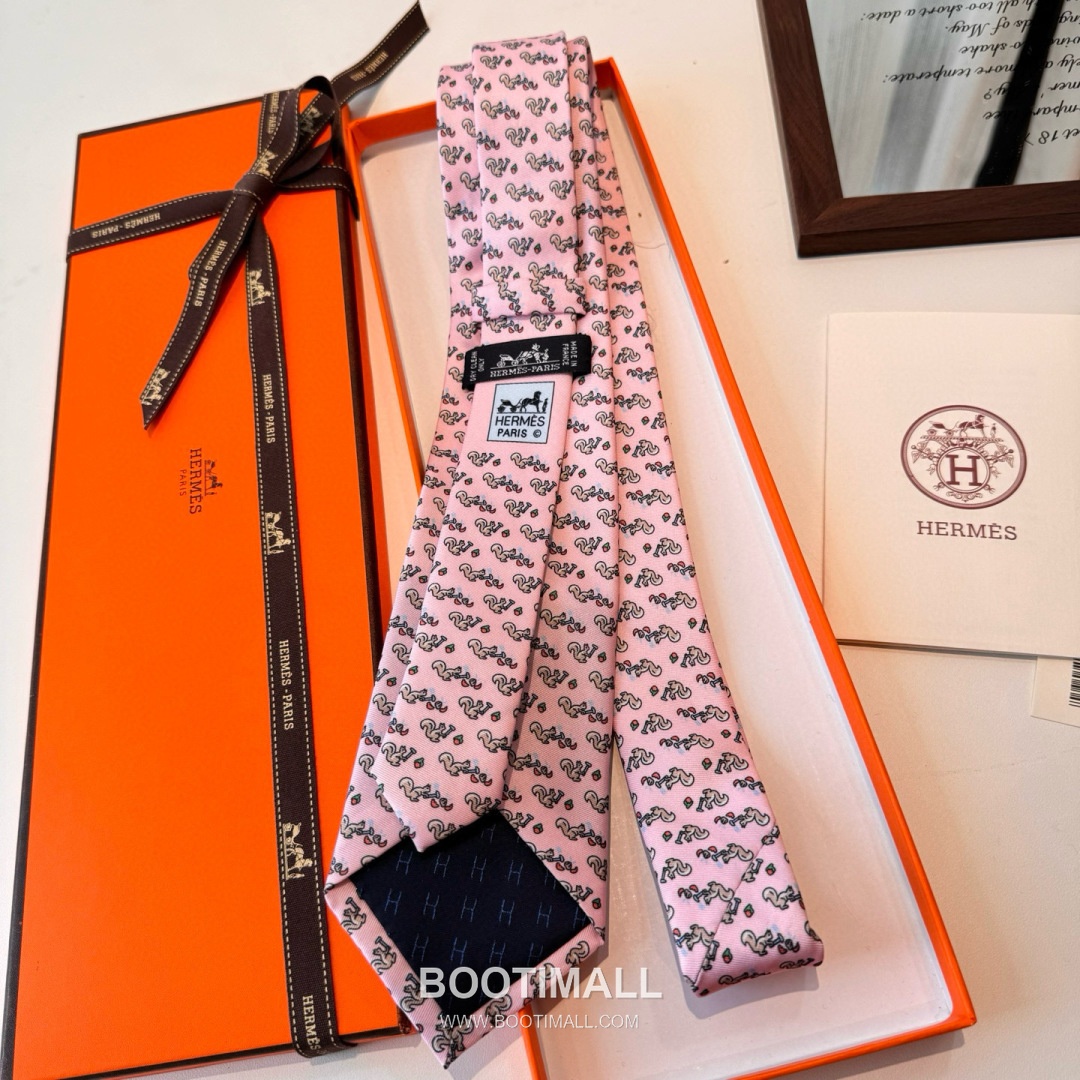 Hermes Handmade Twill Tie Silk Multicolor 에르메스 핸드메이드 트윌 넥타이 실크 멀티컬러 7cm 4